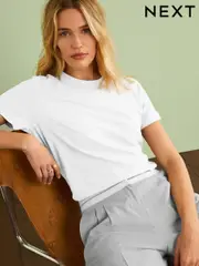 White Essential Pure Cotton Short Sleeve Crew Neck T-Shirt (341139) | $11