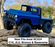 AxialSCX24 truck body Blue chevy3800 1955 flatbed Fits C10 JLU Bronco & Basecamp