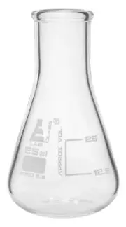 Eisco Labs 25ml Conical Flask, Narrow Neck - Borosilicate Glass