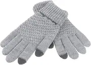 [BESTYASH] Knitted Gloves for Touch Screen Touch Screen Knitted Gloves Grey Tablet Touch Screen Gloves Cellphone Touch Screen Gloves