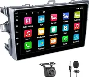 Car Stereo for Toyota Corolla 2007-2013 with Wireless Apple Carplay and Android Auto,9 Inch Android 11 Touch Screen Car Radio Support Bluetooth Hands-Free/Mirror Link/FM/WiFi/GPS Navigation, 1GB+32GB