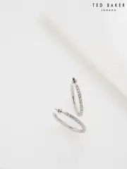 Ted Baker Silver Tone Clanci: Medium Crystal Hoop Earrings (W86659) | $111