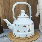 Enamel Tea Kettle Floral Decorative Teapot 2.5L Coffee Pot Kitchen Water Kettle