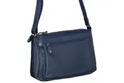 Milleni - Leather 2section Cross Body Bag - Navy