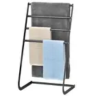 Freestanding Black Metal Towel Rack Stand, 4 Tier Bathroom Towel Holder Stand