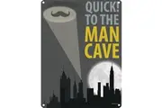 Grindstore Quick To The Man Cave Tin Sign (Grey) (One Size)
