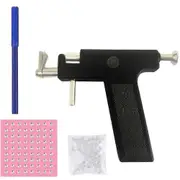 1 Set Ear Piercing Gun Tool Kit Professional Stainless Steel Ear Nose Lips Navel Body Piercing Set Painless Ear Hole Piercing Tool