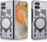 Compatible with Google Pixel 9 Pro Fold Cover,Compatible with Google Pixel 9 Pro Fold 5G GGH2X GC15S Kickstand Magnetic Mount [Hard PC+TPU] 2 in 1 Case White