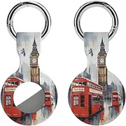 1PCS for London Air Tag Holder Case Waterproof & Shockproof Anti-Scratch Protective Air Tag Cover with Keychain Ring Silicone Tags Holders for Luggage, Backpack, Keys, Pet