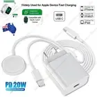 For Apple Watch iWatch 9 8 7 6 5 4 3 iPhone Magnetic Charger Charging Cable Cube