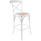 NEW Urban Styling Aster Birch Rattan Crossback Bar Stool White