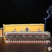 Incense Holder for Sticks Incense Burner with Ash Catcher Incense Stand for Yoga Meditation Home Office Decor - Red Bronze
