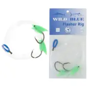 Wild Blue Tackle Flasher Rig 4/0 with Lumo Fish Head