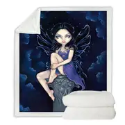 Heavenly Nightshade Gothic Dark Fairy Throw Blanket