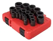 2640, 1/2 Inch Drive Impact 19-Piece, SAE, 3/8 Inch – 1-1/2 Inch, Socket Set
