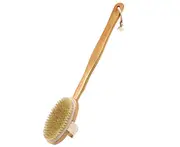 Shower Back Scrubber Brush Scrub Bath Body Wood Long Handled Natural Cleaning