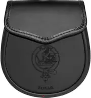 Bonar Leather Day Sporran Scottish Clan Crest