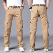 Men's Pants Outdoor Casual Multifunctional Tactical Men Pants Cotton Classic Cargo Pant Multi Pocket Casual Work Street Pants khaki 40