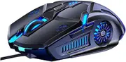 HOMOBABE 1Pc Mute Wired Mouse Luminescent Creative Computer Accessory Key Layout Ergonomic Design for Gaming Everyday Use Black
