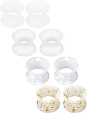 [Yaalozei] 6G 4G 2G 0G 00G 12mm 14mm 16mm 18mm 20mm Ultra Thin Silicone Gauges Plugs Tunnels Earrings Flexible Flesh Tunnel Expander Stretching Gauge Earlets Plug Set White Gauges