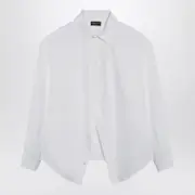 [Balenciaga] Asymmetrical White Cotton Shirt 34 FR White
