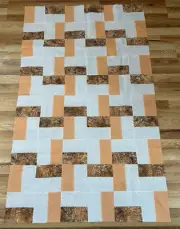Quilt Block Top Lap Throw Table Sofa Pillow 30" x 35" Two By Two