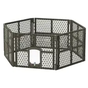 Pet Dog Playpen Enclosure Fence Puppy Cage Plastic Fold - 6 Panel