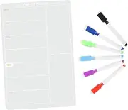 FUNOMOCYA 1 Set Acrylic Magnetic Weekly Planner Board Erasable Memo Board for Fridge Dry Erase Calendar with Markers Organize Your Schedule Easily