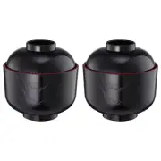 2 Pcs Traditional Soup Bowl Japanese Miso Bowls Small Ramen Noodle Cooker Spoon