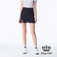 在飛比找momo購物網優惠-【KING GOLF】網路獨賣款-女款素面網布拼接立體刺繡修