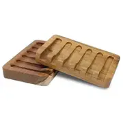 Soap Dish With Slanted Waterfall Design Bar Soap Holder Teak Wood Soap Saver For Shower bathroom Sink Kitchen