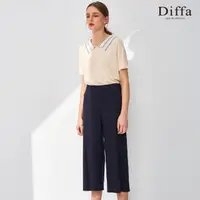 在飛比找momo購物網優惠-【Diffa】俐落藍色直筒長褲-女