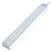 Sansai 6-Way Overload Protected Powerboard 1m Lead Extension Cord Port White