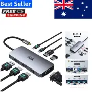 Stylish 8-in-1 USB C Dock with Dual HDMI, DP, and VGA for Seamless Connectivity