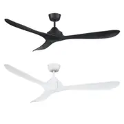 56" Juno DC Ceiling Fan Black, White FC1120143 Mercator Lighting