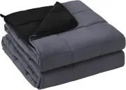 20 lb Weighted Blanket for Adults – Cooling Queen Size, Grey & Black, Machine Wa