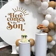 CANTLY Here Comes The Son/Sun Baby Shower Wall Decor - Boy Baby Shower Decor,It's A Boy, Baby Shower Party Photo Props,Boy Newborn Party Decorations (Here Comes The Son)