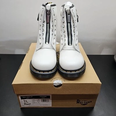 Dr Martens 1460 Twin Zip Women's Size 10 White