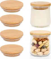 Oui Yogurt Jar Lids, Oui Yogurt Bamboo Jar Lids Set, Wooden Lids for Oui Yogurt
