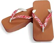Hajime(一歩) [One Step] [Hajime] Geta Geta Clogs, Soft and Water Resistant, Made of Sponge, 10.6 inches (27 cm), BR/Rose x Red, Rose x Red (Rose x Red/27), Rose × Red, 27.0 cm