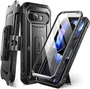 SUPCASE for Google Pixel 9A Case with Screen Protector (Unicorn Beetle Pro), [Built-in Stand & Belt-Clip] [Military-Grade Protection] Full Body Phone Case for iPixel 9A 2025, Black