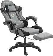 Syekcl Gaming Chair Computer Chair, Ergonomic High Back Fabric Gaming Chair, Tilt and Height Adjustable Computer Chair with Neck and Massaging Lumbar Support for Office or Gaming (Grey)