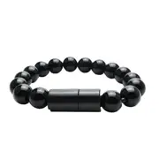 Bracelet Charger Smart Jewelry Beads Wrist Band USB Charging Fast Charger Data Cable Black for Micro 22 cm