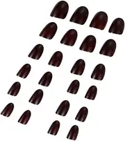 Mikinona 24pcs Women Manicures False Press on Nails Red False Nails False Nail Packaging Fake Nails Fake Nail Kit Nails Fake False Nails with Glue False Nails Short Nail Tips for Women