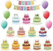 Mr. Pen- Happy Birthday Bulletin Board Set, 20 Pcs, Decorations for Classroom and Birthday Board