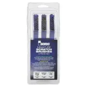 Bordo Miniature Wire Brush Set (Stainless, Brass, Nylon) - 3 Pieces
