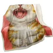 Happy Kitten Laughing Cute Ginger Cat Throw Blanket