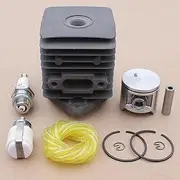 33.5MM Cylinder Piston Pin Kit Compatible with Homelite S25 25cc 2500 Brush Cutter Fuel Line Hose Filter Tool Part