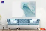 White Blue & Gold Lines Abstract Wall Canvas Home Decor Australian Made Quality