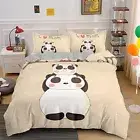 Size Duvet Set Yellow Panda Duvet Cover with Zipper Closure Bedding Set for